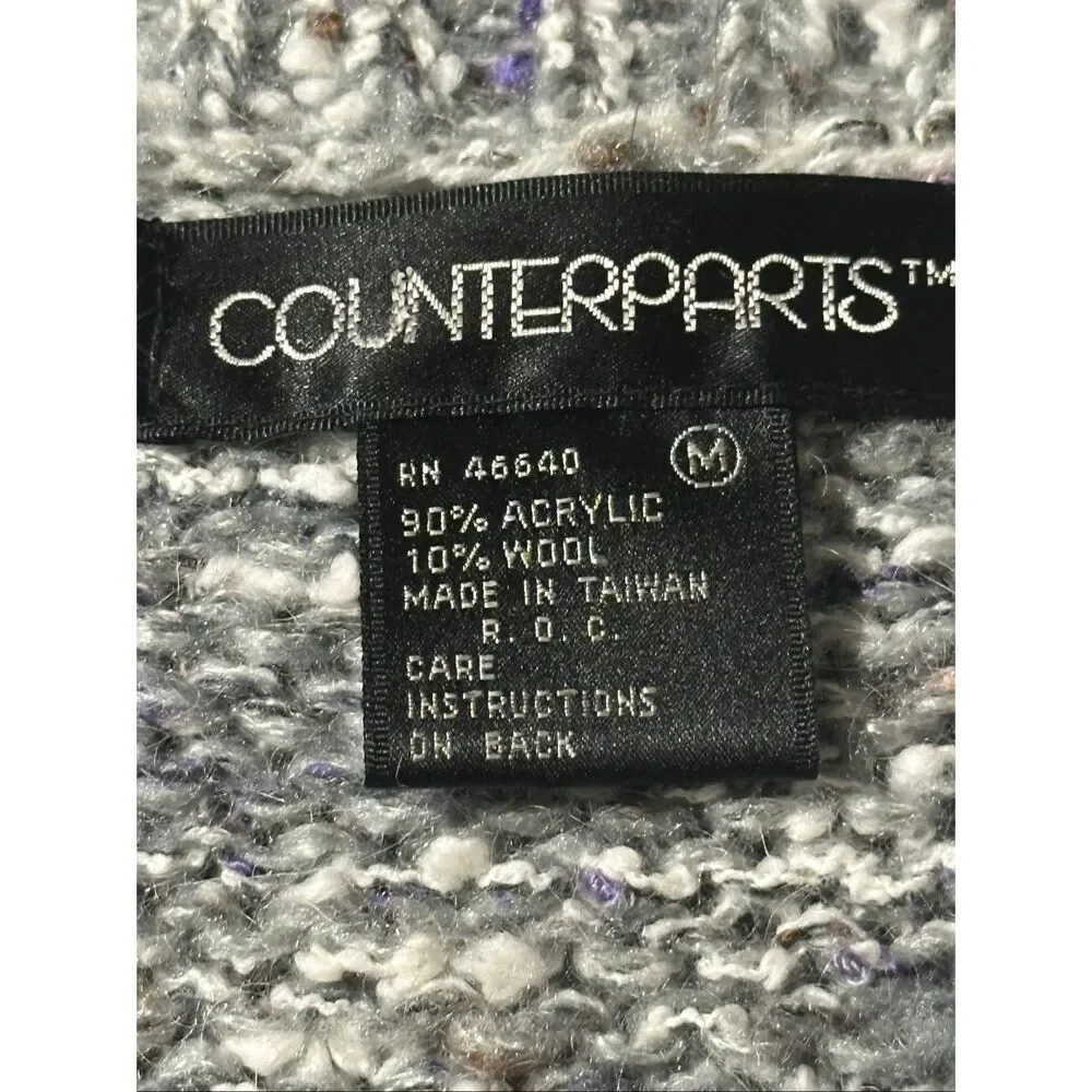 Counterparts sweater vest vintage gray multi color wool blend M